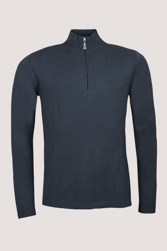 JEFF - FRANKIE KNIT HALF ZIP - NAVY