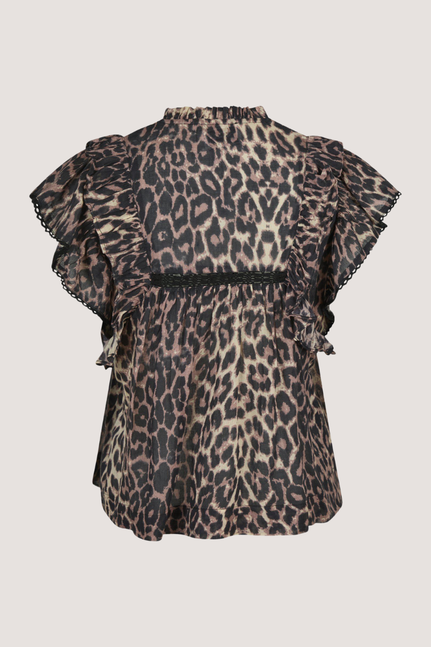 NEO NOIR - JAYLA LEO VOILE TOP - LEOPARD