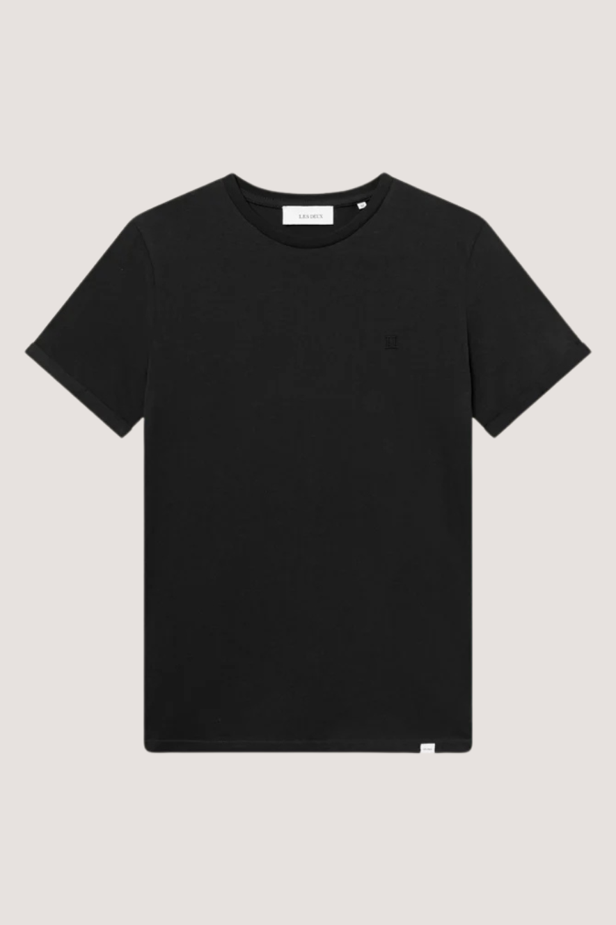 LES DEUX - NØRREGAARD T-SHIRT TONAL - BLACK