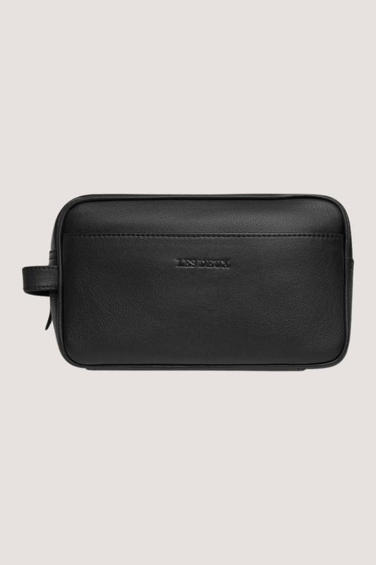 LES DEUX - LEATHER WASH BAG - BLACK