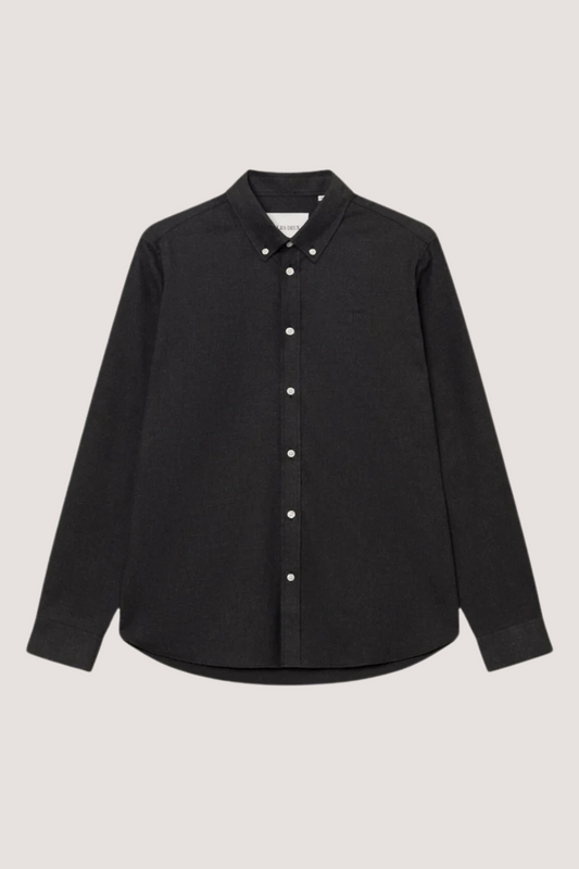 LES DEUX - DESERT REG SHIRT - CHARCOAL MELANGE