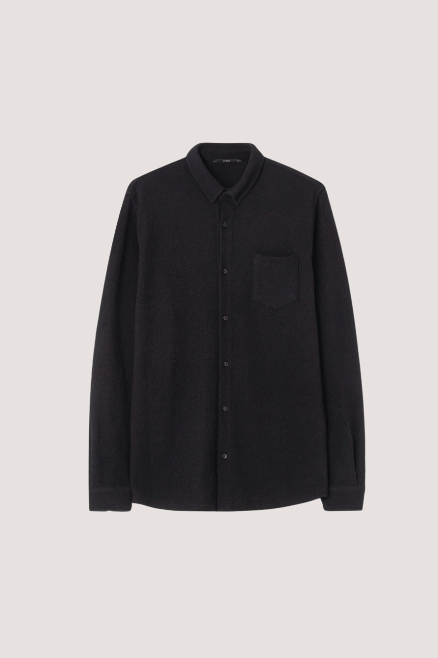 AVENY - LINCOLN CRINKLE SHIRT - BLACK