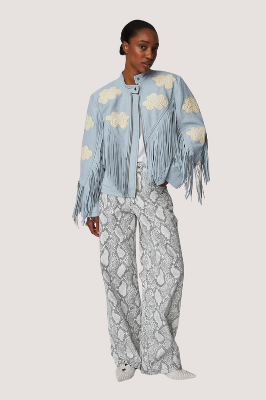 STELLA NOVA - CLOUD LEATHER JACKET - LIGHT BLUE