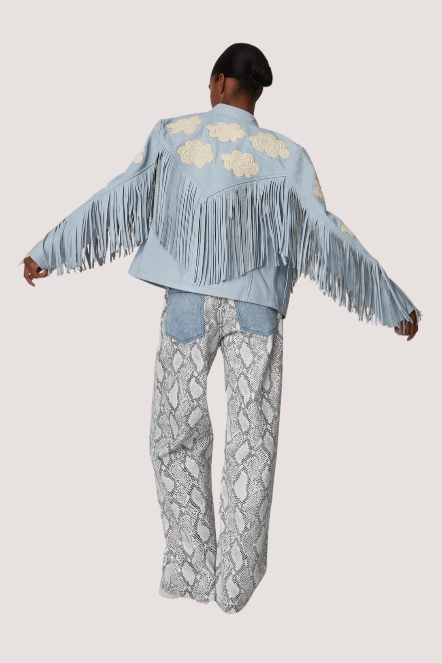STELLA NOVA - CLOUD LEATHER JACKET - LIGHT BLUE