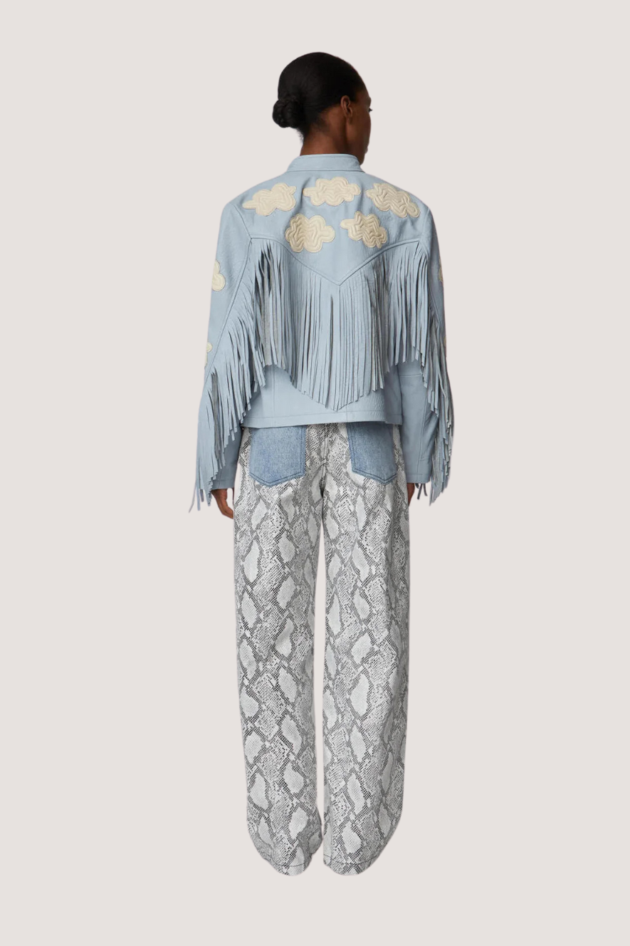 STELLA NOVA - CLOUD LEATHER JACKET - LIGHT BLUE