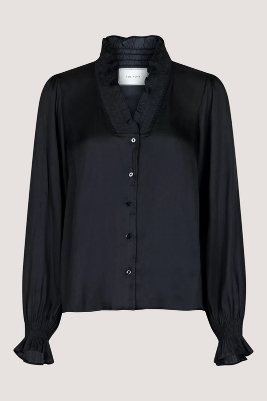 NEO NOIR - BRIELLE SATIN BLOUSE - BLACK