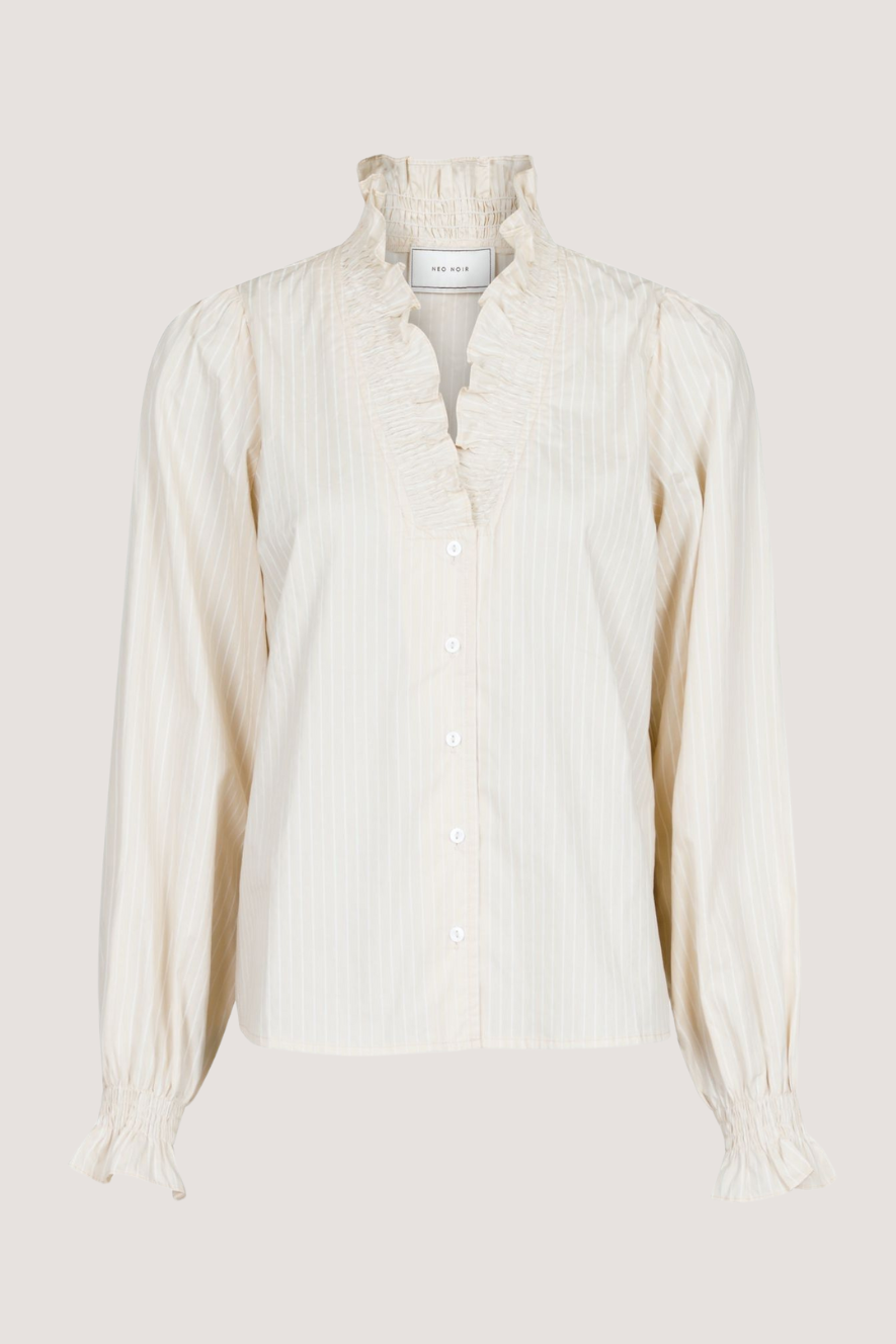 NEO NOIR - BRIELLE SINGLE STRIPE BLOUSE - SAND