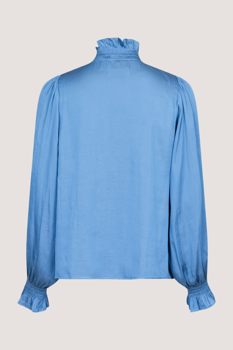 NEO NOIR - BRIELLE SATIN BLOUSE - BLUE