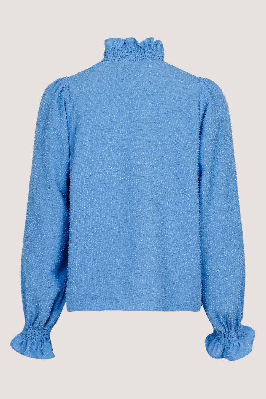 NEO NOIR - BRIELLE GLITTER BLOUSE - DUSTY BLUE
