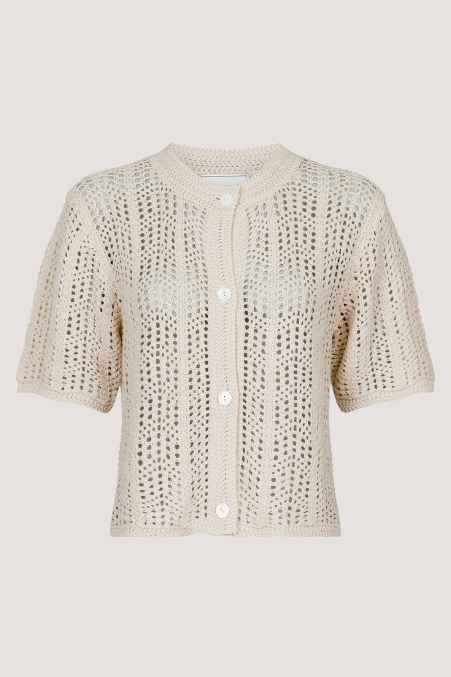 NEO NOIR - ELLEN CROCHET KNIT CARDIGAN - SAND