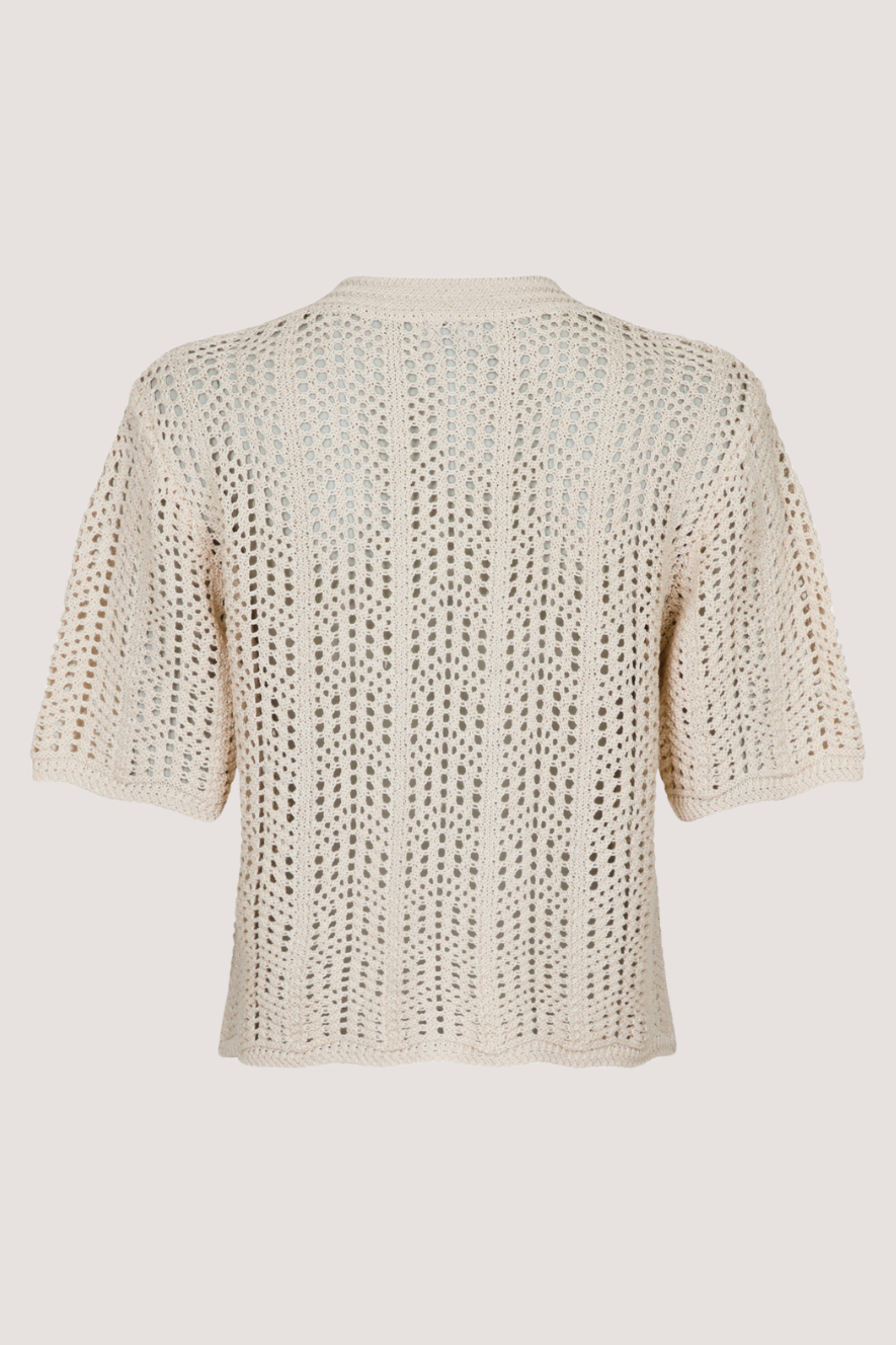 NEO NOIR - ELLEN CROCHET KNIT CARDIGAN - SAND