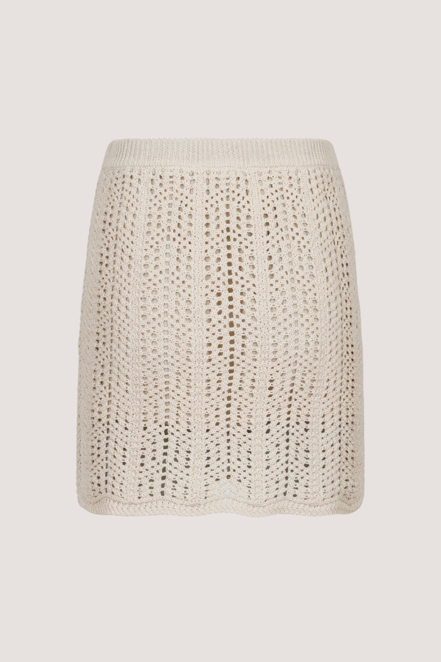 NEO NOIR - CLARKE CROCHET KNIT SKIRT - SAND