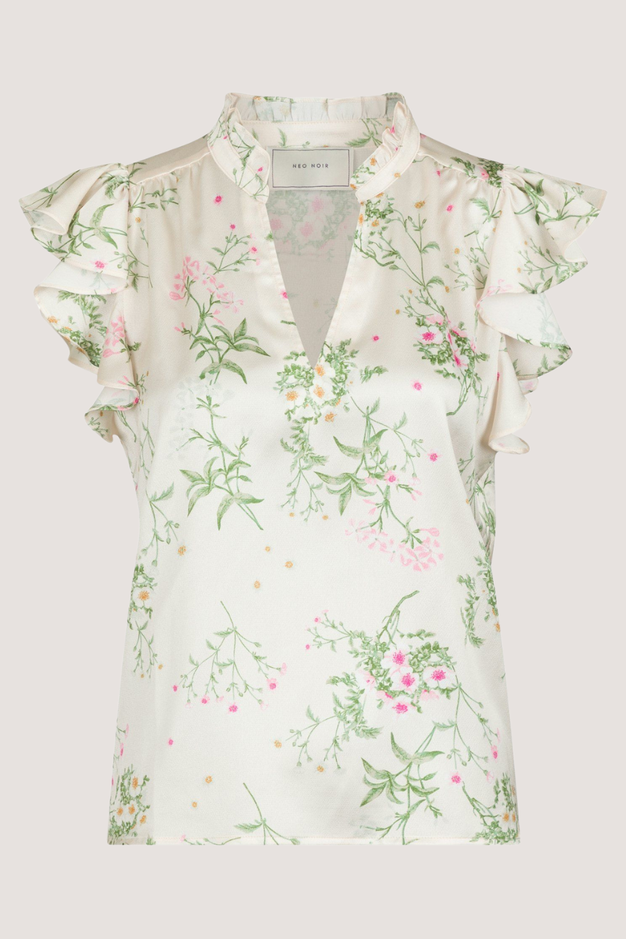 NEO NOIR - STELLA FLOWER FIELD BLOUSE - OFF WHITE