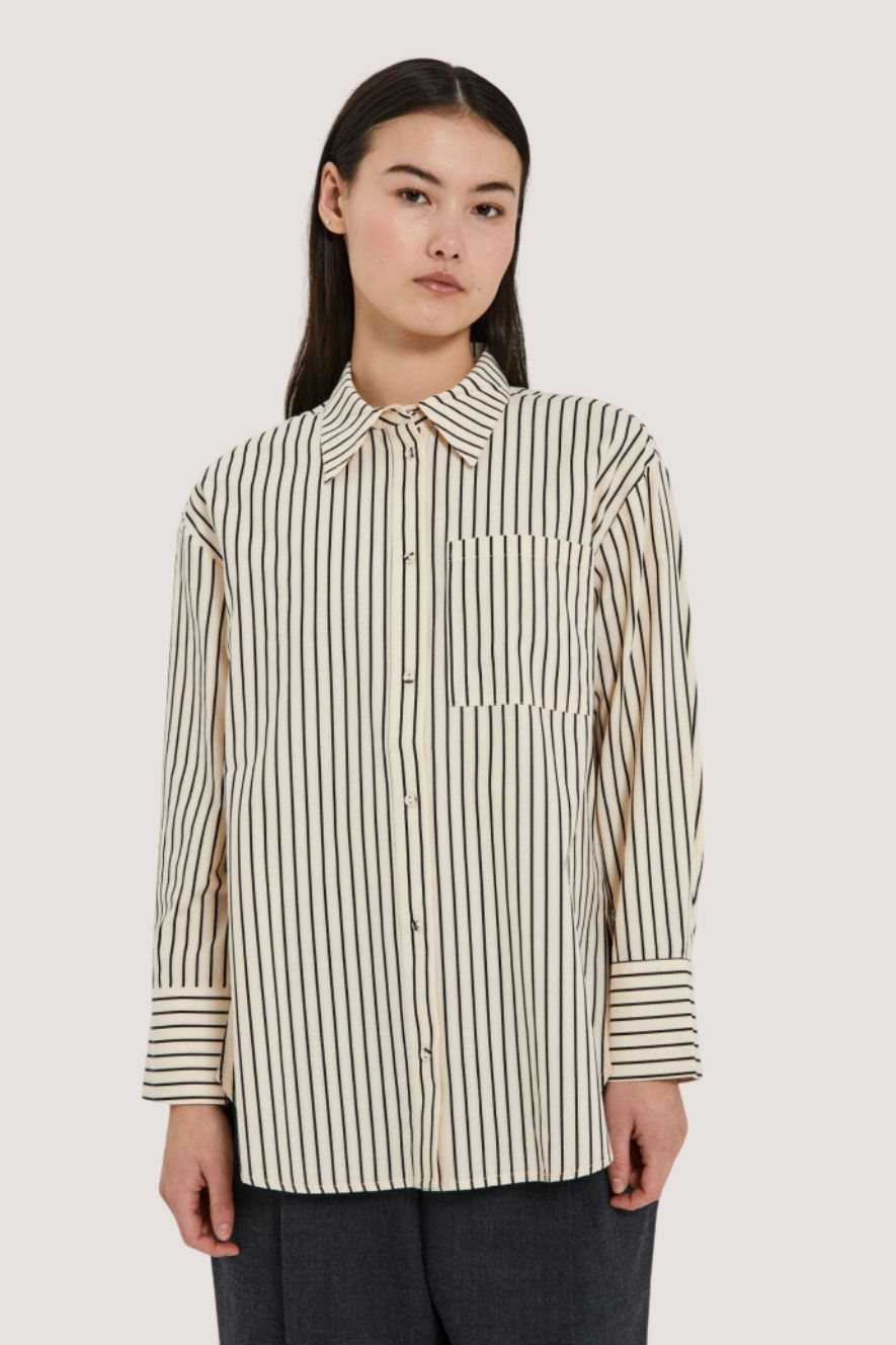 NORR - LINNA LS SHIRT - BLACK STRIPE