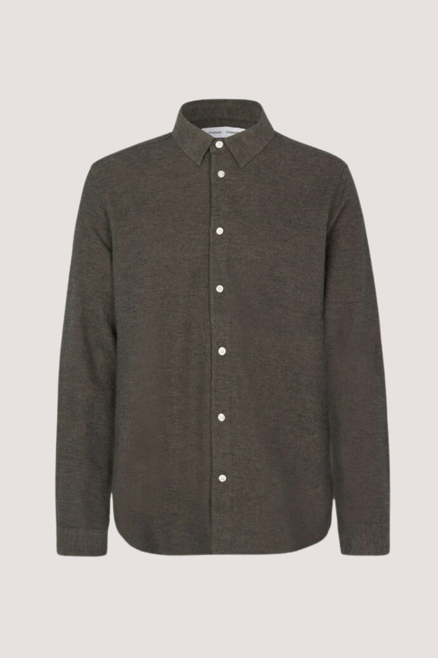 SAMSØE SAMSØE - LIAM NX SHIRT - MAJOR BROWN MEL.