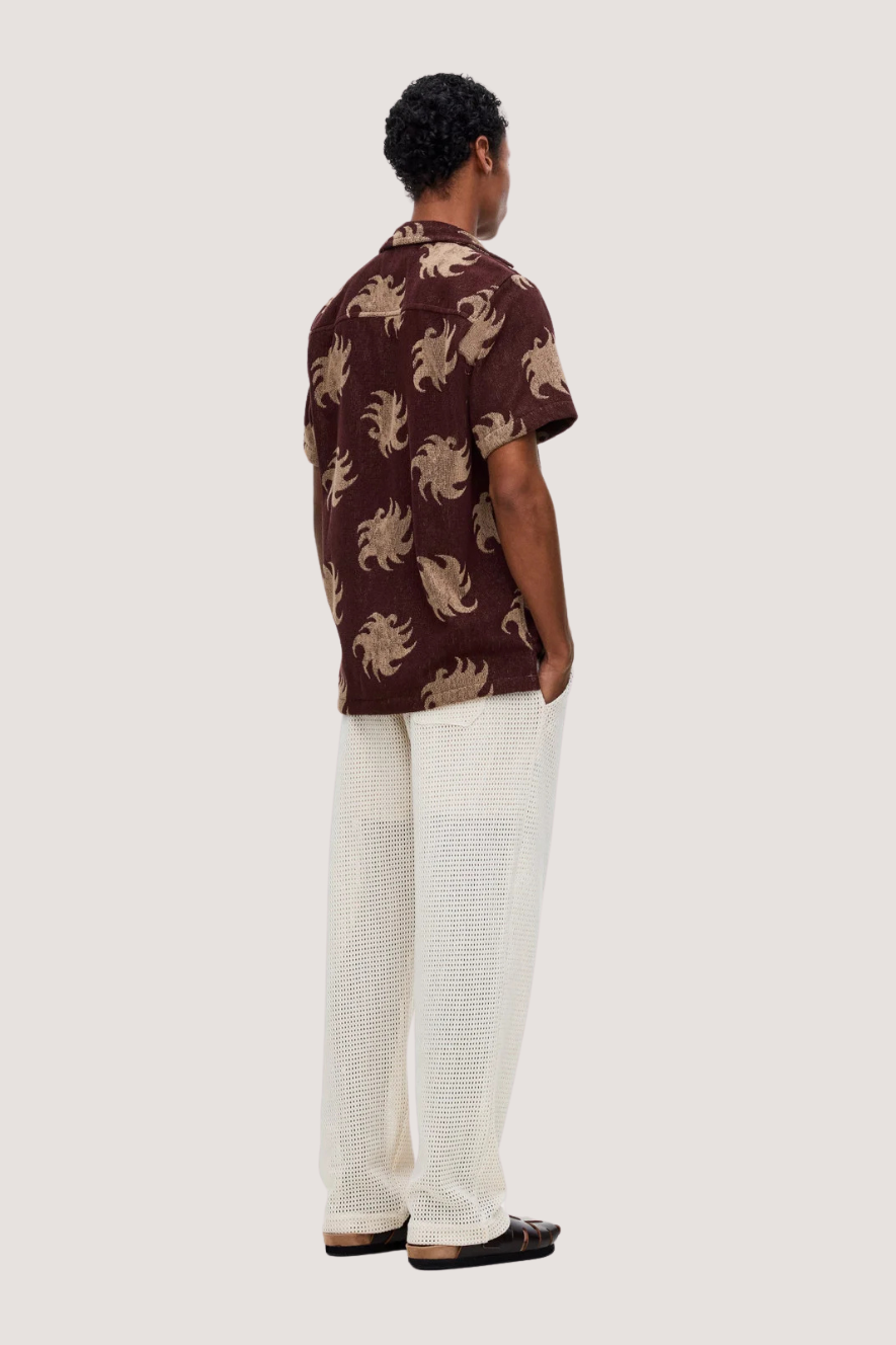 OAS COMPANY - MOCHA EMBER CUBA TERRY SHIRT - WINE RED