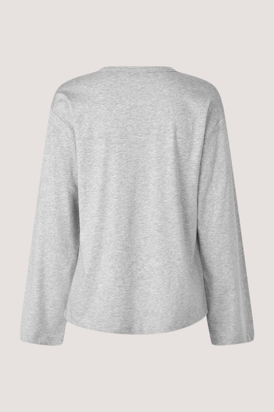 MODSTRÖM - HELLANMD LS T-SHIRT - GREY MELANGE