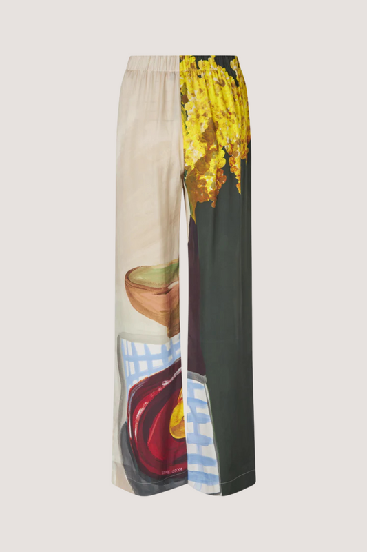 STINE GOYA - ELASTICATED LONG PANTS - LEMONS ON A PLATE
