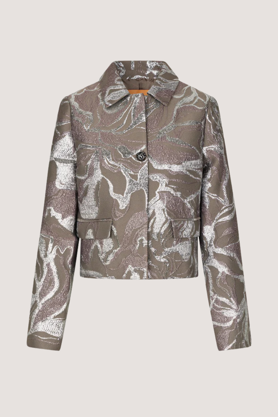STINE GOYA - BOXY STRAIGHT JACKET - ABSTRACT FOLIAGE