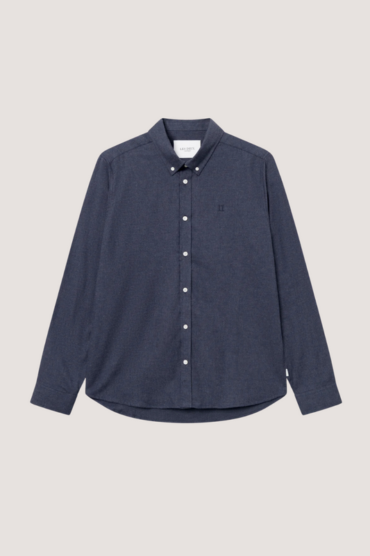 LES DEUX - DESERT REG SHIRT - DARK NAVY MELANGE