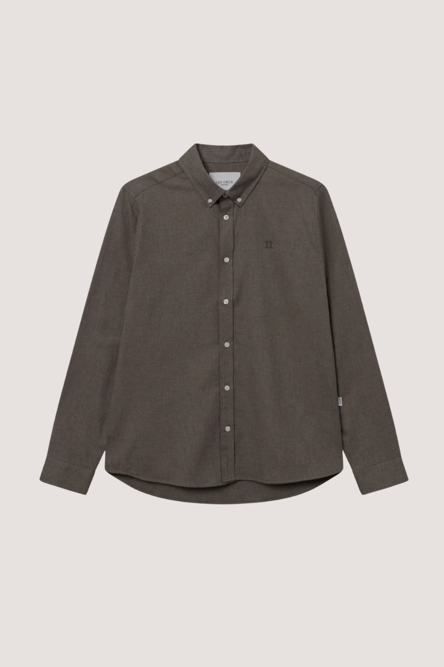 LES DEUX - DESERT REG SHIRT - MOUNTAIN GREY MELANGE