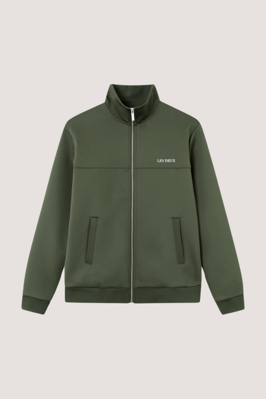 LES DEUX - BALLIER TRACK JACKET - OLIVE NIGHT