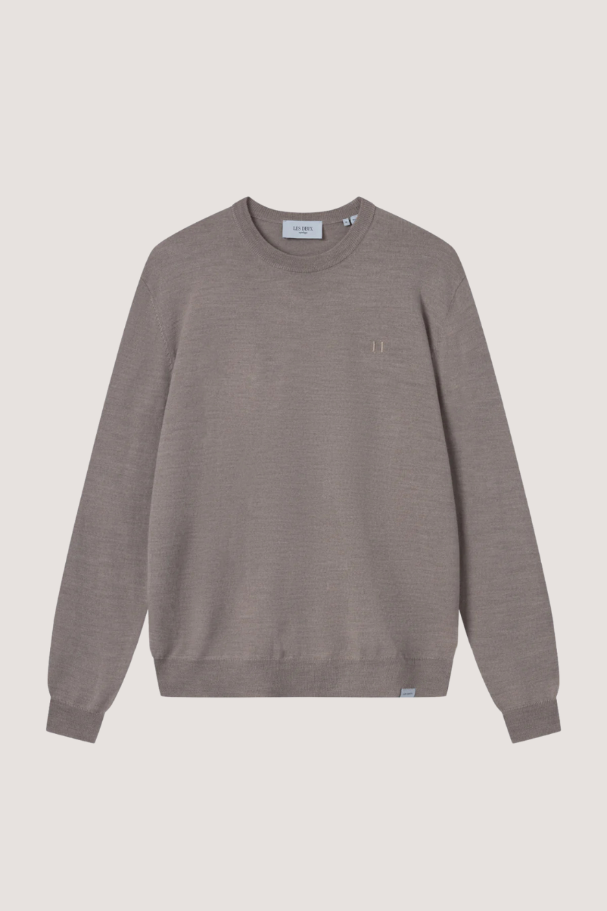 LES DEUX - GREYSON MERINO KNIT - DARK SAND MELANGE