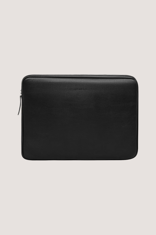 LES DEUX - LEATHER LAPTOP SLEEVE - BLACK