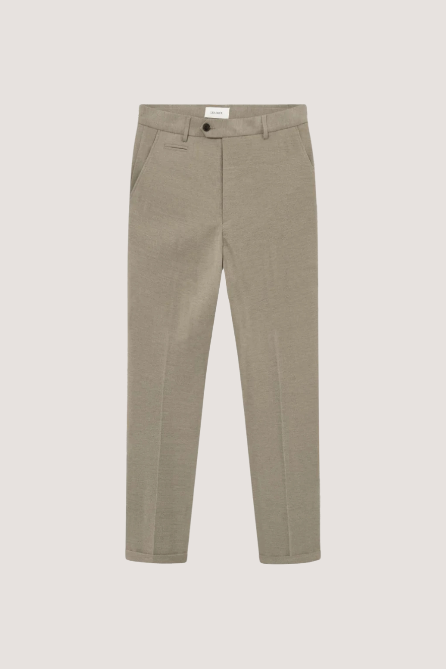 LES DEUX - COMO TWILL SUIT PANTS - LIGHT SAND MELANGE