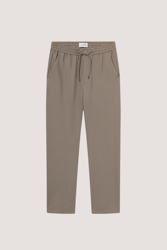 LES DEUX - COMO TAPERED DRAWSTRING PANTS - WALNUT MELANGE
