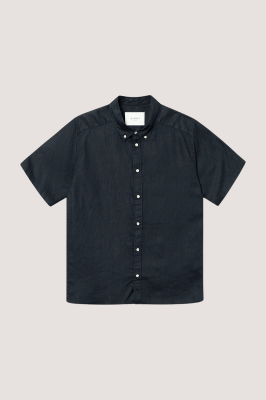 LES DEUX - KRIS LINEN SS SHIRT - DARK NAVY