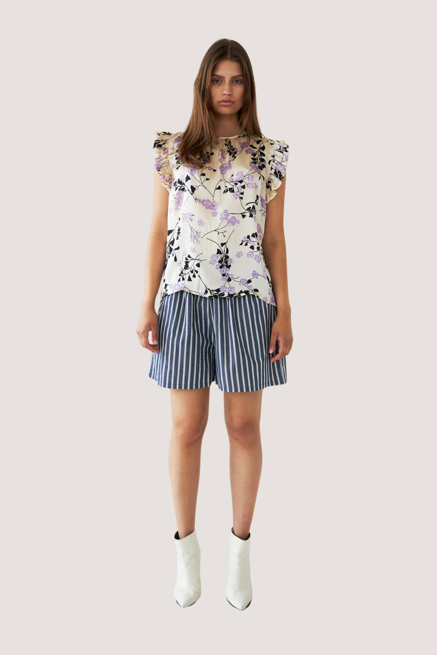 STELLA NOVA - BOLETTE SILK TOP - FLOWER POWER PURPLE