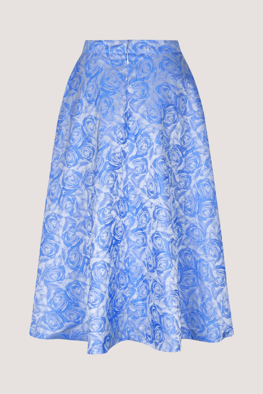 BAUM UND PFERDGARTEN - SAYA SKIRT - BLUE ROSE JACQUARD
