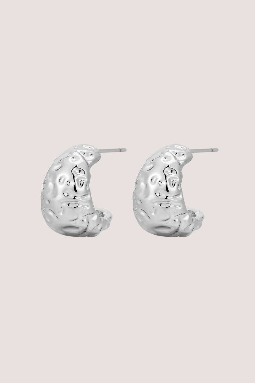 LUV AJ - MINI MOLTEN HOOPS - SILVER