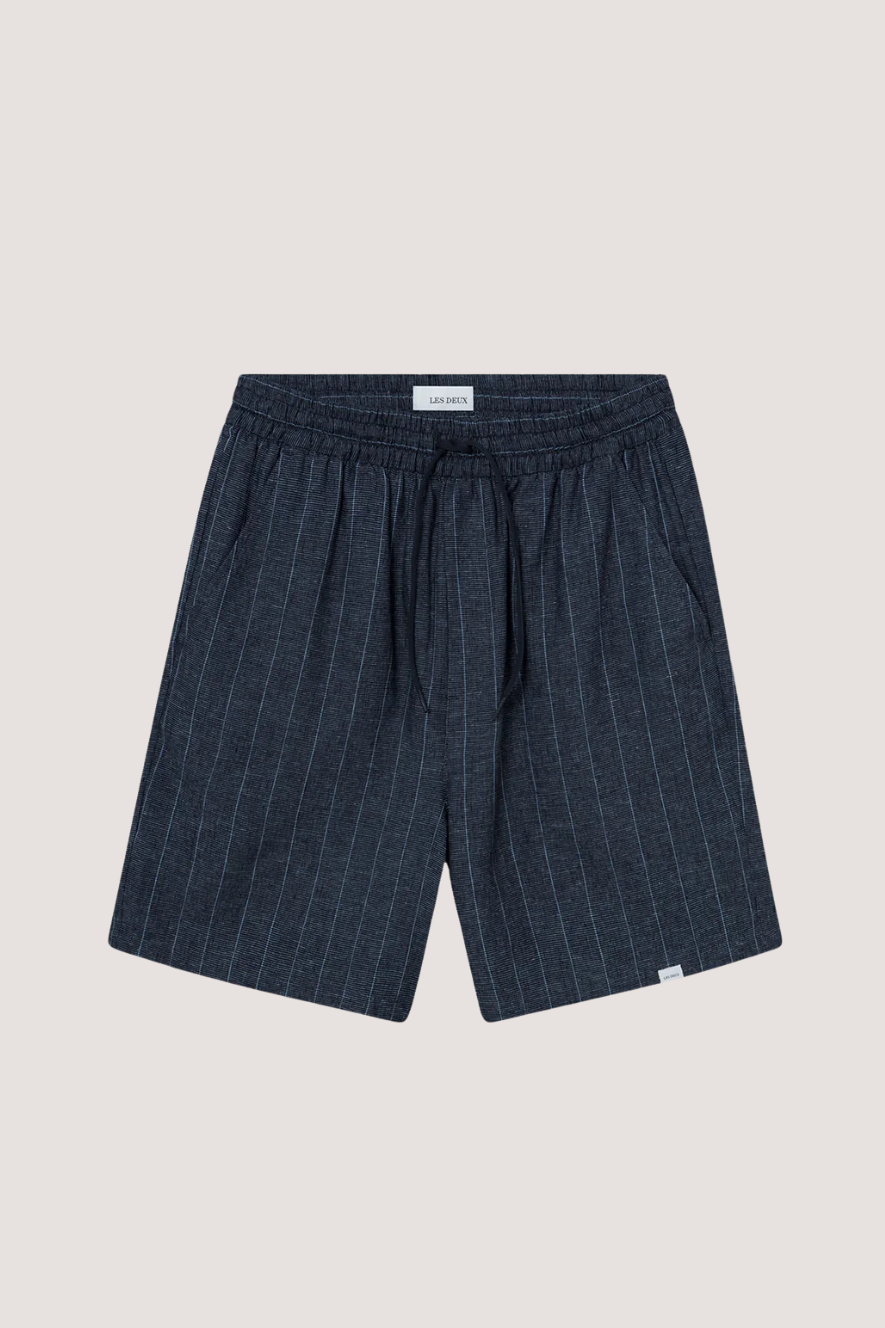 LES DEUX - OTTO LINEN SHORTS - DARK NAVY