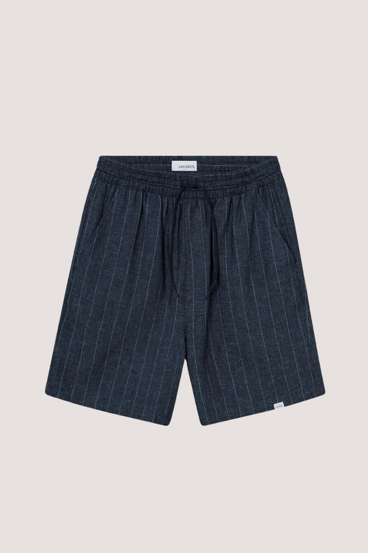 LES DEUX - OTTO LINEN SHORTS - DARK NAVY