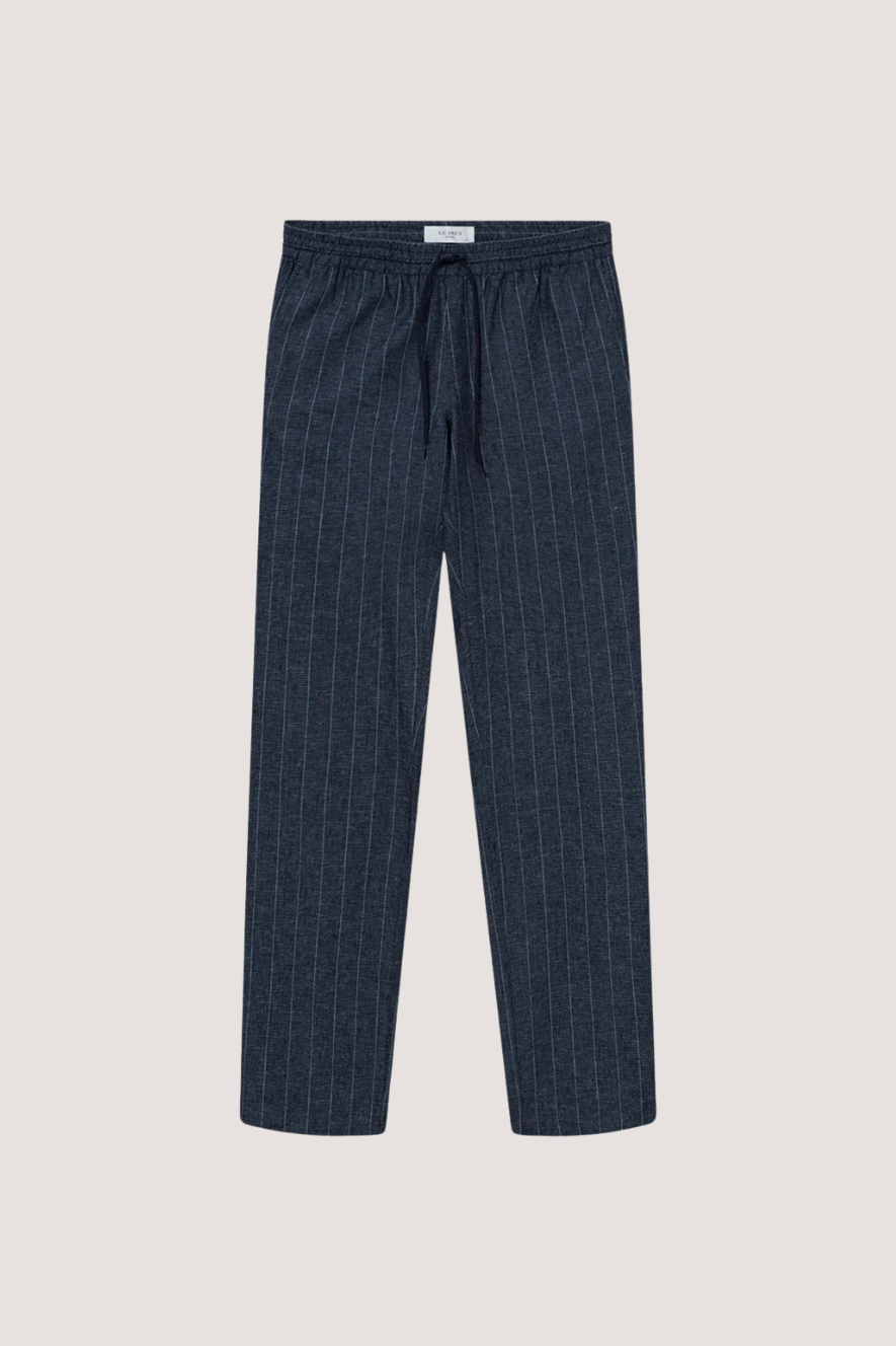 LES DEUX - PATRICK LINEN PANTS - DARK NAVY/IVORY