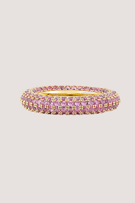 LUV AJ - PAVE AMALFI RING - PINK/GOLD