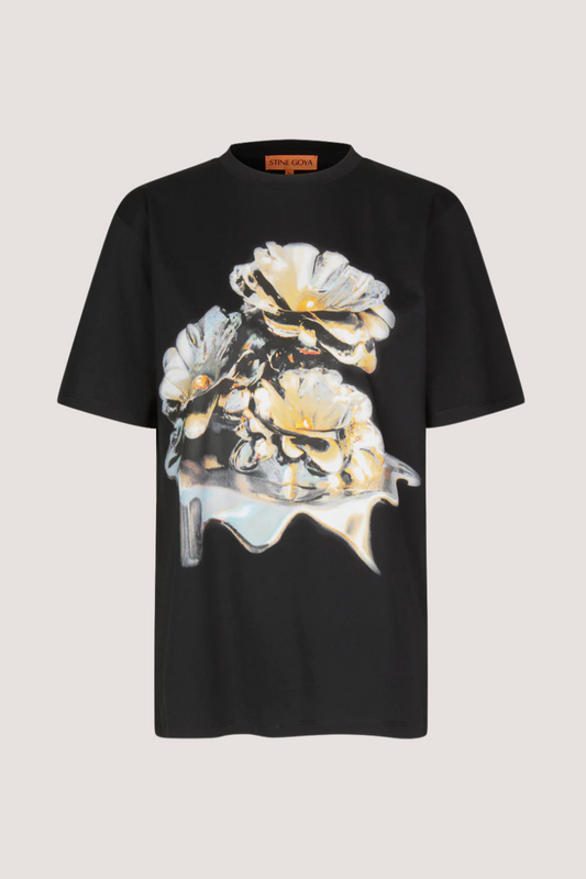 STINE GOYA - MARGILA T-SHIRT - METALIZED PEONIES