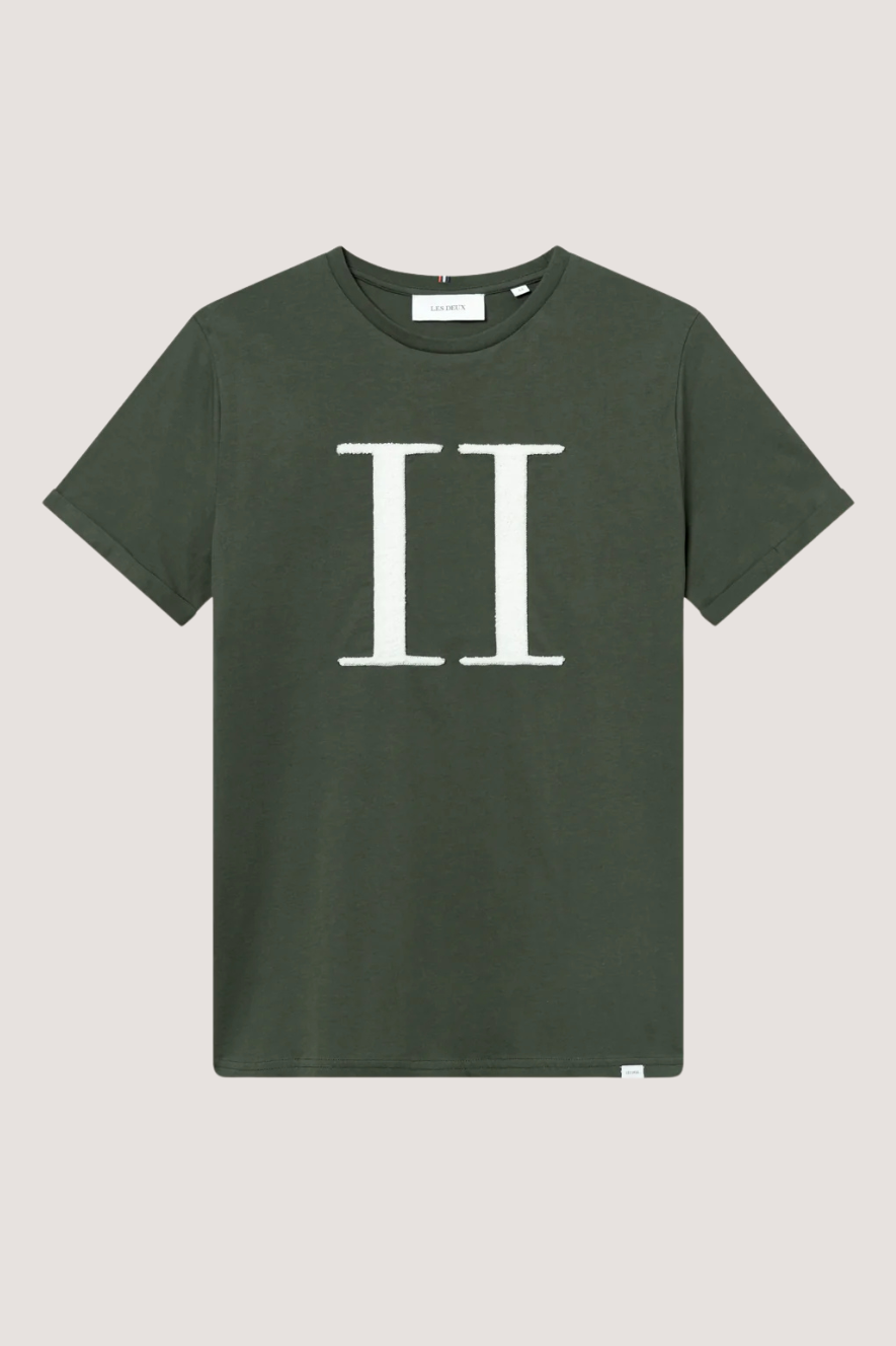 LES DEUX - ENCORE BOUCLÉ T-SHIRT - FOREST GREEN