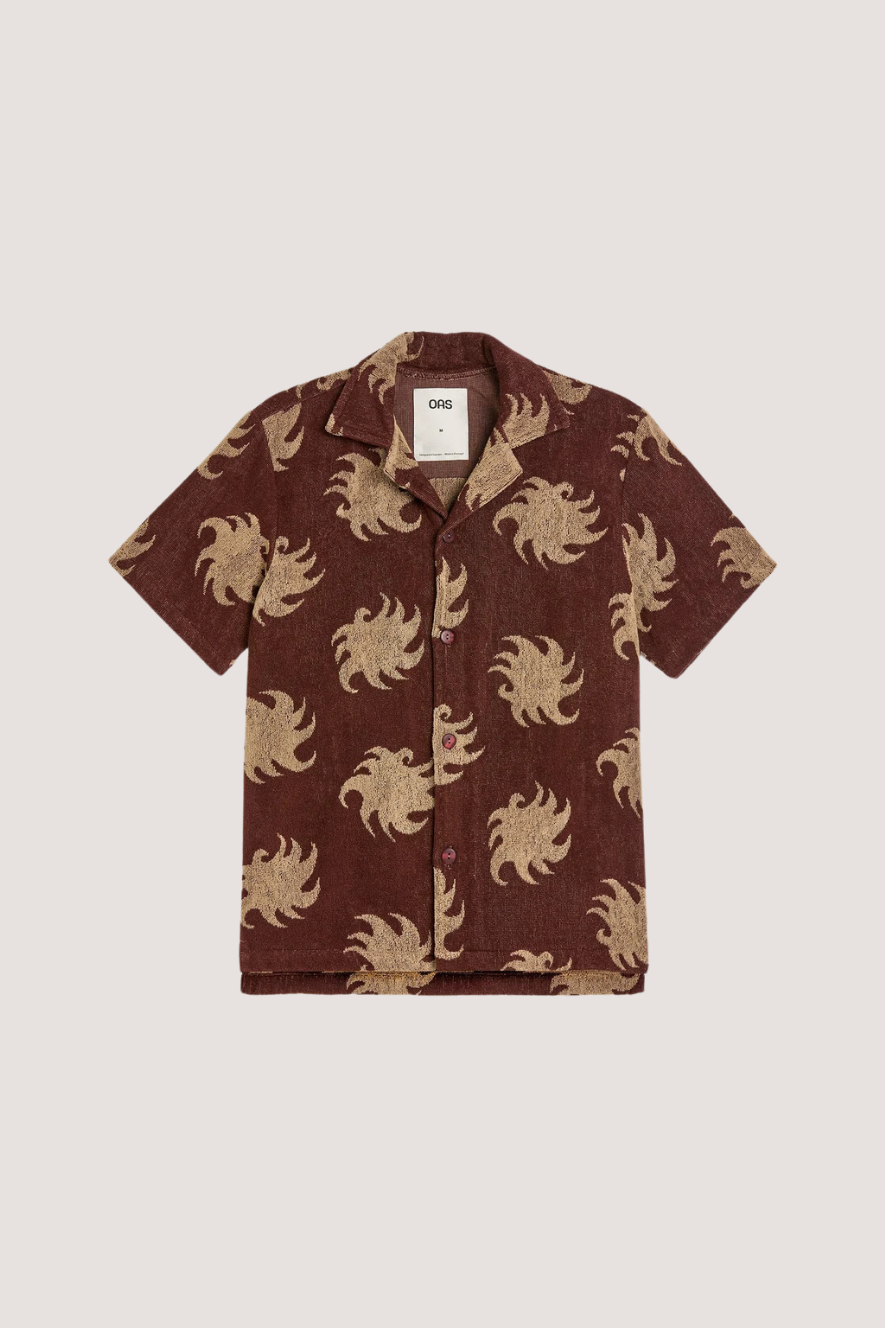 OAS COMPANY - MOCHA EMBER CUBA TERRY SHIRT - WINE RED