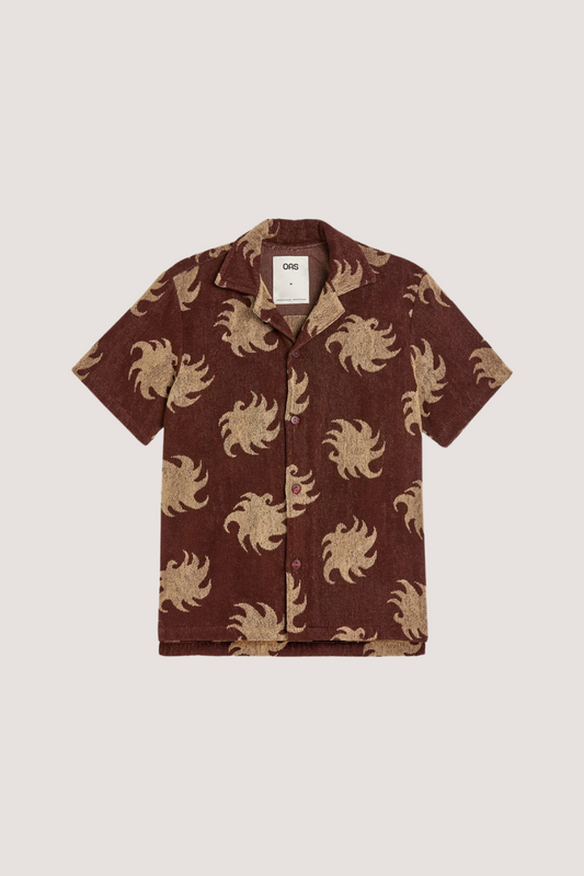 OAS COMPANY - MOCHA EMBER CUBA TERRY SHIRT - WINE RED