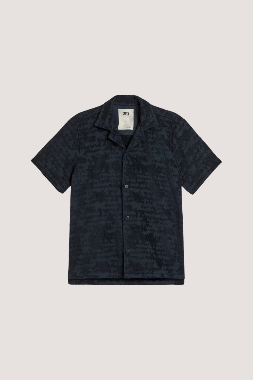 OAS COMPANY - NIGHT LAGOON CUBA TERY SHIRT - NAVY