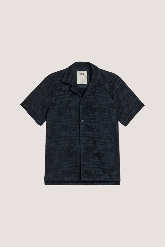 OAS COMPANY - NIGHT LAGOON CUBA TERY SHIRT - NAVY