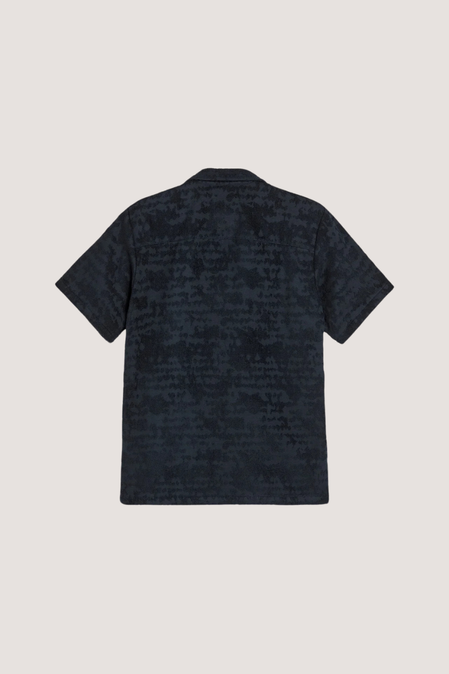 OAS COMPANY - NIGHT LAGOON CUBA TERY SHIRT - NAVY