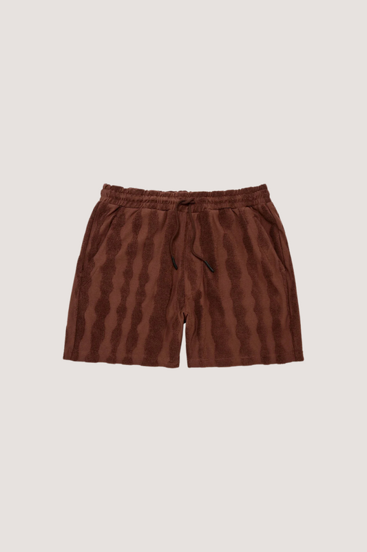 OAS COMPANY - TOTEM TERRY SHORTS - WINE RED