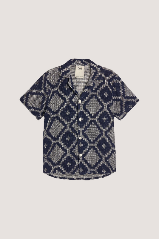 OAS COMPANY - TRASTEVERE CUBA CROCHET SHIRT - NAVY