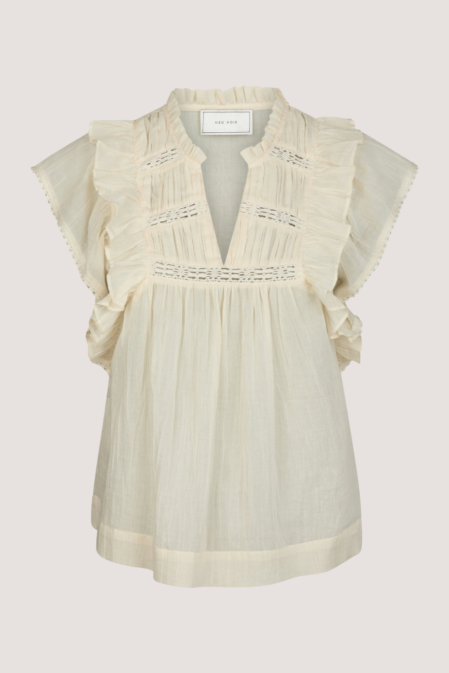 NEO NOIR - JAYLA S VOILE TOP - LIGHT YELLOW