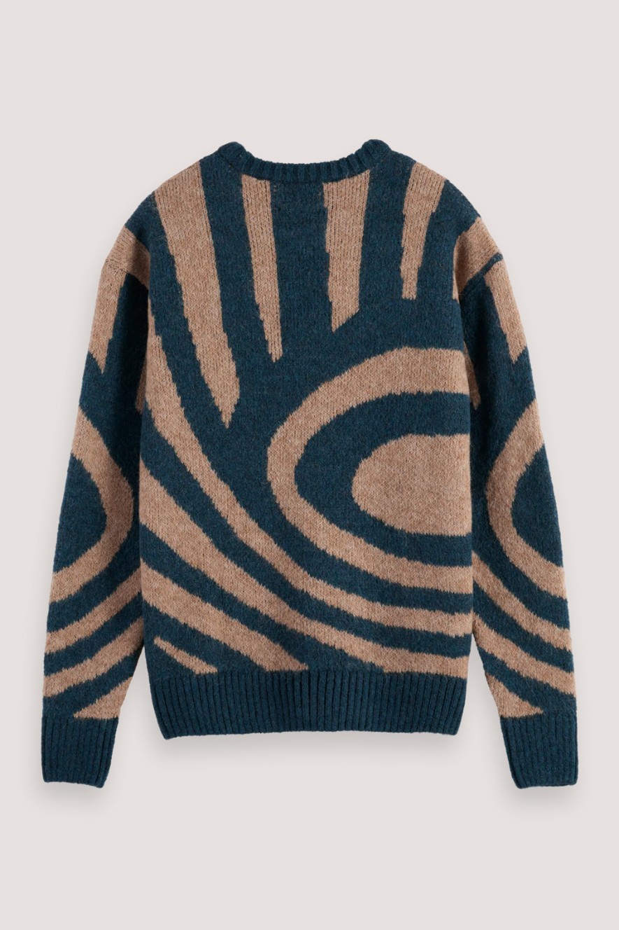 SCOTCH & SODA - HAIRY BIG WAVES DROPPED SHOULDER SWEATER - NIGHT LOGO WAVE