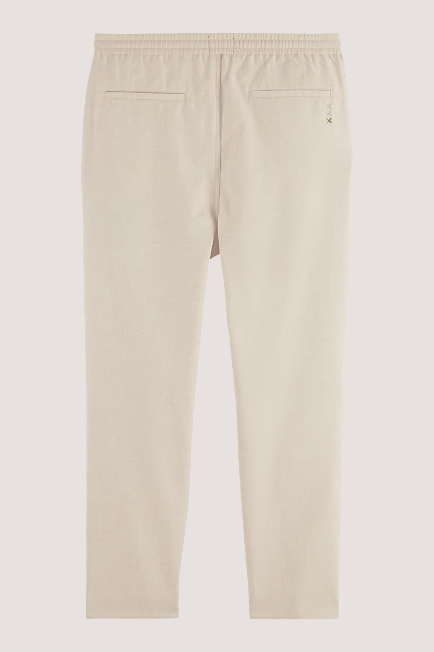 SCOTCH & SODA - MORTON TWILL JOGGER - PARCHMENT MELANGE